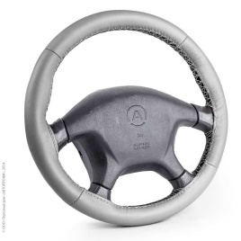 Autoprofi  оплетка руля под шнуровку натуральная кожа серая нитки игла   