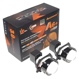 Aozoom  A6+ 2022 светодиодные Би-Led линзы 3.0" 12V 35W 5500K 4200Lm 2чипа 3рефлектора гарант 12 мес