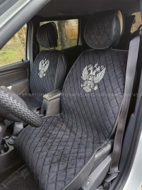 Чехлы  накидки на сиденье серия G велюр черный черная нитка передние 2 шт Maximal