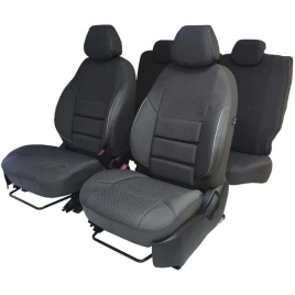 Авточехлы  Renault Logan Stepway с 2013г Renault Sandero Stepway с 2015г 2/3 жаккард серый черн. A10