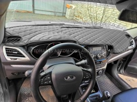Накидка на панель Lada Vesta седан Веста Lada SW Vesta SW Cross с черной ниткой экокожа 