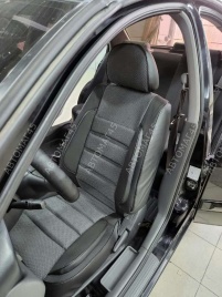 Авточехлы  Nissan Almera classic Ниссан Альмера классик 2006-2013г с горбами жаккард чер-сер Ижевск