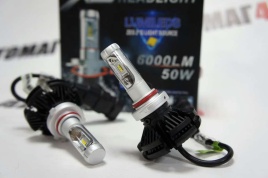 X3 чип  ZES LED 2шт HB3 12В 50W 6500K 6000Lm с обманкой гарантия 1мес АКЦИЯ!  