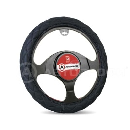 Autoprofi  оплетка руля экокожа спонжевая стёганая черный размер М SP-9010   