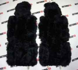 Накидки меховые комбинированные черный 142x55см 2шт   