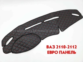 Накидка на панель ВАЗ 2110 только европанель с красной ниткой экокожа 