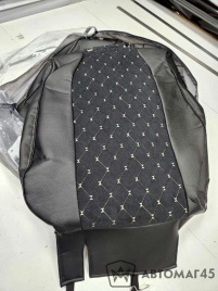 Авточехлы  Mitsubishi Outlander Мицубиси Аутлендер 3 пок 2012-2019г экокожа вельвет черный ромб   