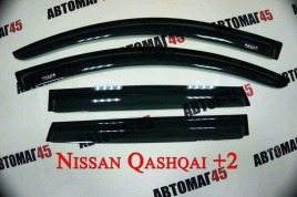 V-STAR  дефлекторы окон Nissan Qashqai +2 Ниссан Кашкай +2 с 2008г комплект 4шт   