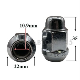 T0526 Гайка колесная иномарки М12*1,25*35 кл.19 конус закр. CH H-2006