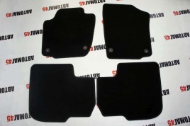 Коврики в салон ворсовые оригинал Volkswagen Polo Лифтбэк c 20г Skoda Rapid с 12г черные компл 4шт
