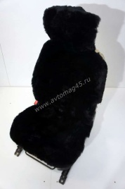 Накидки  короткий ворс черный на коже 138х55см 2шт   