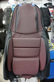 Авточехлы  ВАЗ 2110 Приора седан до 2014г жаккард черно-красный   