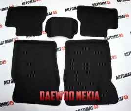 EVA ЭВА 3D коврики в салон Daewoo Nexia 1994-2016г черные рисунок ромб  комплект 5шт CITY  