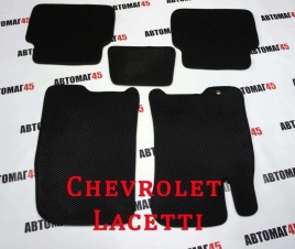 EVA ЭВА  коврики в салон Chevrolet Lacetti 2004-2013г черный рисунок ромб комплект 5шт   