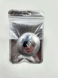Наклейка на колпаки Renault сферическая изогнутая 5,4см 4шт серебро (226749)
