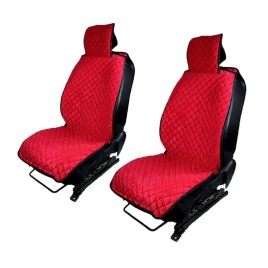 Чехлы  накидки на сиденье велюр/лен красный передние 2шт   