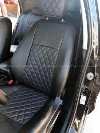 Авточехлы  Kia Ceed Киа Сид 2012-2018г экокожа черная серая нить ромб г.Ростов 