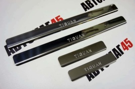 LIDER  Накладки на пороги  Volskwagen Tiguan 2 Фольцваген Тигуан 2 2016-2022г 4 шт нержавейка   