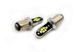 SALMAN лампа светодиодная P21/5W T25/5 12SMD c цоколем 6000K 950Lm двухконт белая 2шт АКЦИЯ!