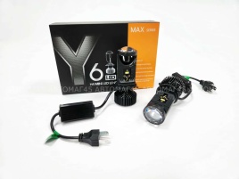 Y6 Max светодиодные лампы LED линза модуль 2шт H4 12В 30W 5500K 5500Lm с обманкой гар 4мес