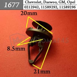 1677 Клипса пистон для Chevrolet Daewoo GM Opel 