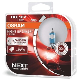 Osram  лампа H8 Night Breaker Laser +20% 12V 35W 2шт   
