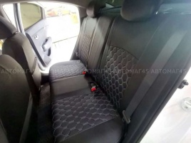 Авточехлы  Kia Rio Киа Рио 2011-2017г Hyundai Solaris 2011-2017г экокожа черная сер.н соты г.Ростов