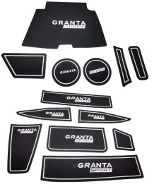 Коврики в ниши Лада Гранта Lada Granta FL 2018-2025г белые буквы 13пр.