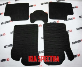 EVA ЭВА  коврики в салон Kia Spectra 2004-2011г черные рисунок ромб компл 5шт