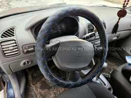 C2R  оплетка руля кожа черная двойной ромб синяя нитка размер 37-39см М С504  