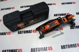 Автодело  домкрат 2,5т гидравлический подкатной с фиксатором кейс высота 140-380мм   