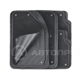 PSV  ковры универсальные TRANSFORMER-1 резиновые съемный ворс черные комплект 5шт   