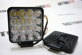 C2R Светодиодная фара мини рабочий свет 16 диодов 48Вт 12В квадрат 1шт гарантия 1 месяц G0001-MINIBS