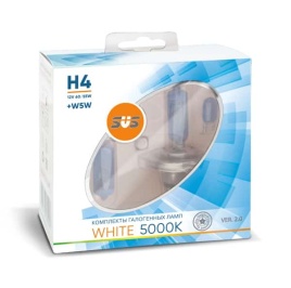 SVS  лампа H4 White 12V 60-55W 5000K 2шт   