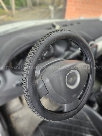 SALMAN  оплетка руля M экокожа/сетка 37-39см черная GYC-43 