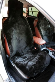 Накидка  на сиденье короткий ворс черный шерсть 40% 145х55см 1шт 