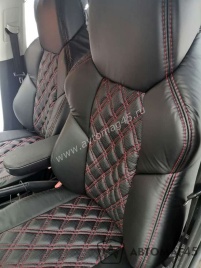 Экстрим  чехлы универсальные экокожа черный черный и красная нить ромб комплект   