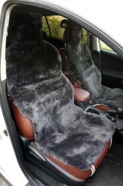 Накидки  короткий ворс серый на силиконе 140х55 2шт   