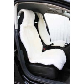 Рус Автотренд  Накидки короткий ворс мутон белый 140x55 2шт   
