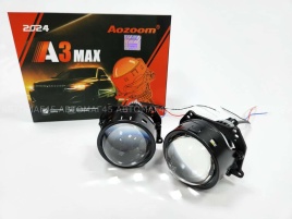 Aozoom  A3 Max 2024 светодиодные Би-Led линзы 3.0" 12V 49W 5500K 4200Lm 1 чип гарантия 12 месяцев   