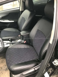 Авточехлы  Toyota Corolla Тойота Королла 2007-2013г кузов 150 экокожа алькант черная серая нить ромб