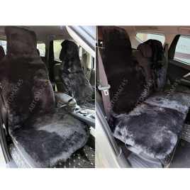 Рус Автотренд  Накидки короткий ворс мутон черный 140x55 на весь салон 5шт   