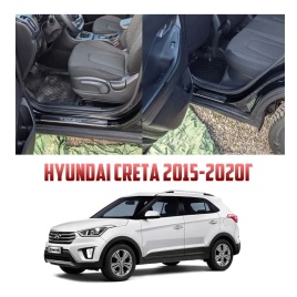 Dollex  Накладки на пороги  Hyundai Creta 1 Хендай Крета 1 2015-2021г 4 шт нержавейка   