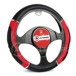 Autoprofi  оплетка руля гелевая рельефная черно-красная размер М GL-1020 BK/RD (M)  