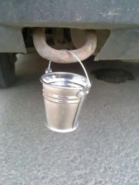 Ведро декоративное на фаркоп нержавейка d=6см h=5см   