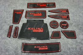 Коврики в ниши Лада Lada Калина Kalina 2 красные буквы 13пр.