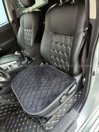 Maximal  Накидка на сиденье на силиконе велюр черный c черной ниткой 55 x 50 см 1шт   