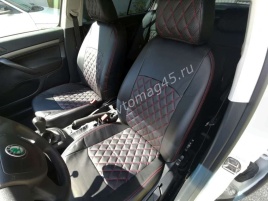 Авточехлы  Skoda Octavia А7 Шкода Октавиа А7 2013-2020г экокожа черная ромб   