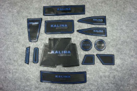 Коврики в ниши Лада Lada Калина Kalina 2 синие буквы 13 пр.