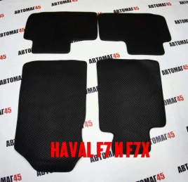 EVA ЭВА  коврики в салон Haval F7 1пок 2018-2024г Haval F7X 2020-2024г черные рисунок ромб  4шт   